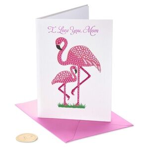 Papyrus Mother’s Day Card | Jeweled Flamingo